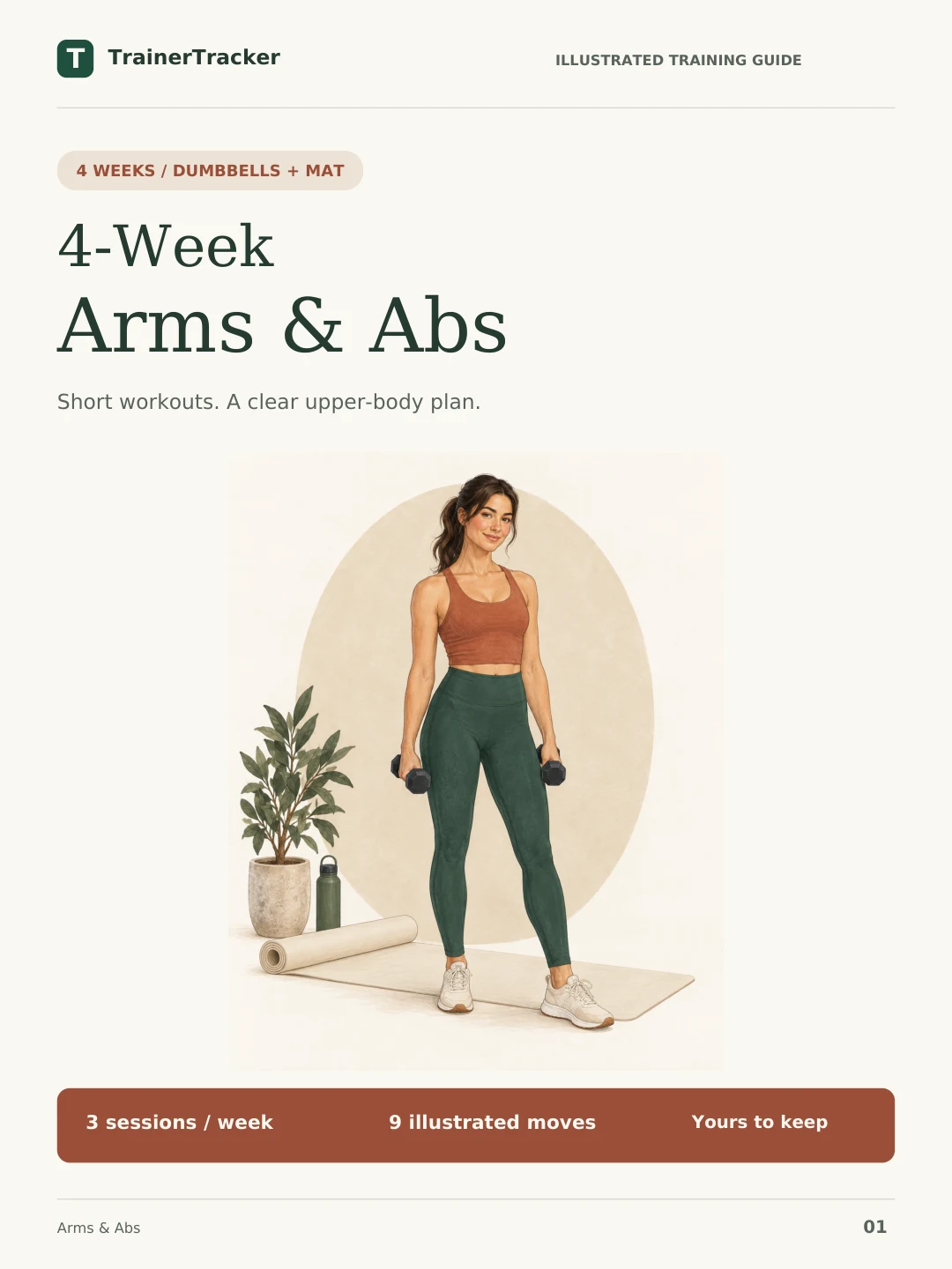 Actual cover of the 4-Week Arms and Abs guide